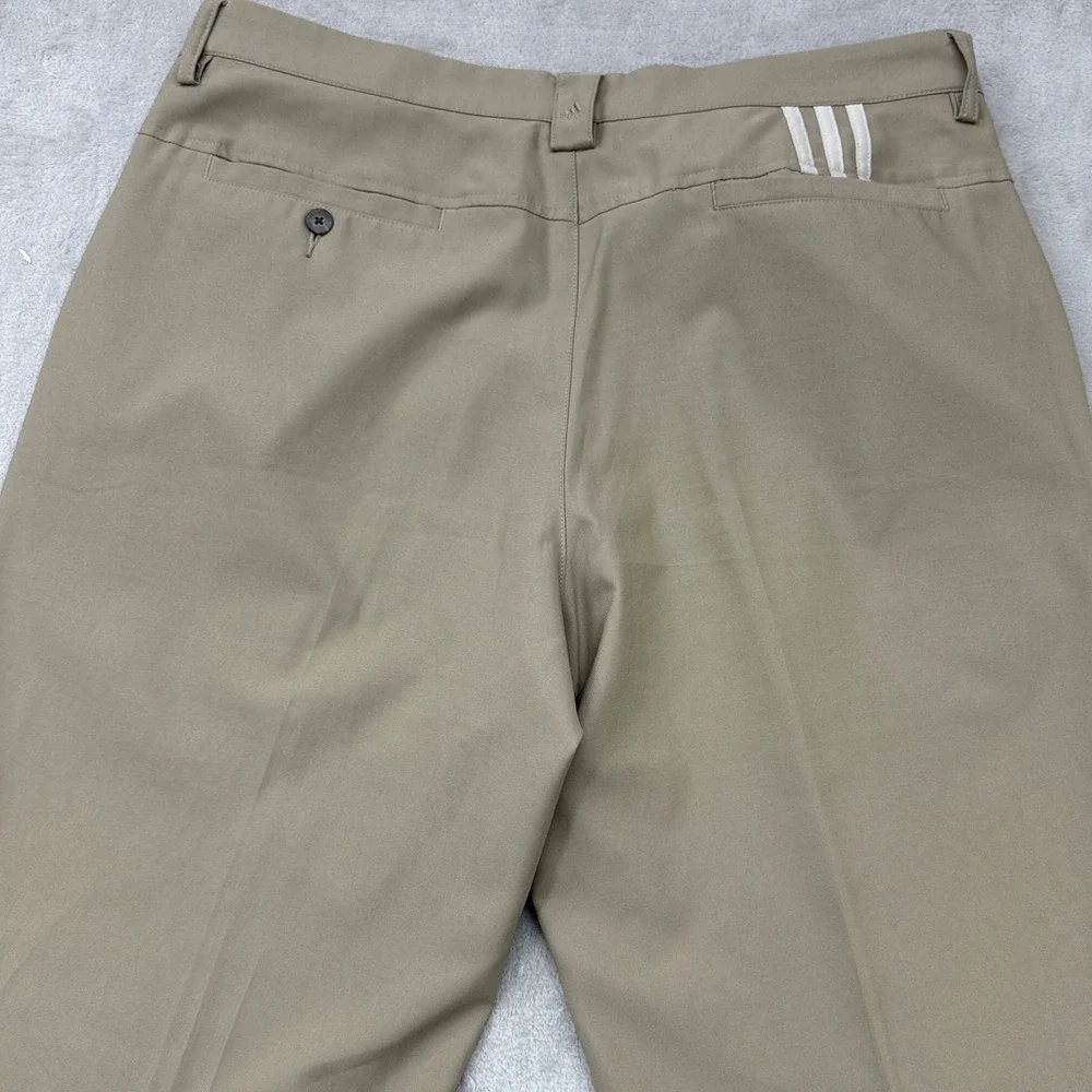 Adidas Golf Pants Mens 36x32 Tan Climalite Flat Front Straight Leg Performance